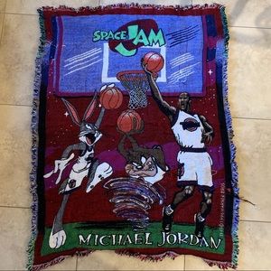 Rare vintage space jam x Jordan woven blanket